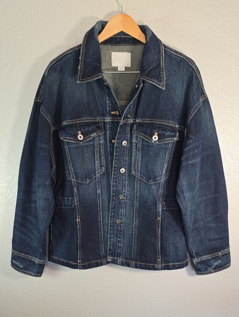 Zara Denim Trucker Jacket - Dark Blue